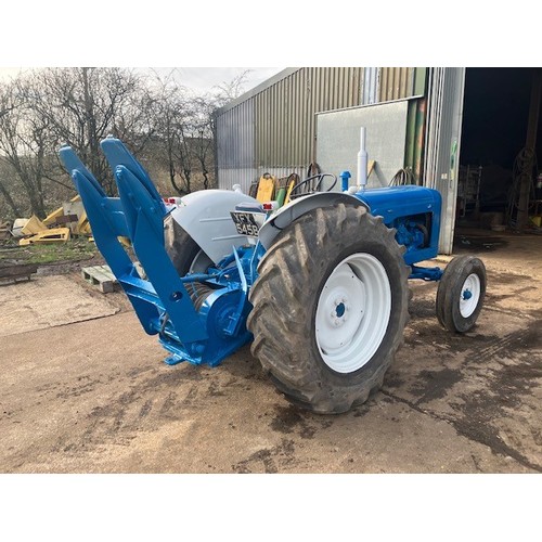 Fordson blue/grey Super Major tractor. C/w Boughton winch. Reg. XFX 545B