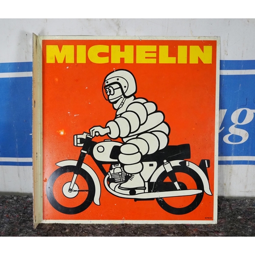 265 - Double sided post mounted tin sign - Michelin 17