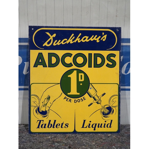 368 - Double sided tin sign - Duckhams NOL and Adcoids motor oils 21