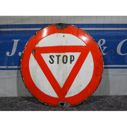 458 - Convex enamel sign - Stop 19½