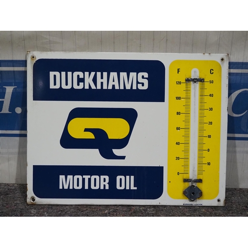 459 - Enamel sign - Duckhams motor oil thermometer 20