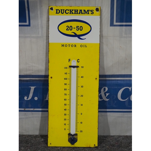 462 - Enamel sign - Duckhams thermometer 36