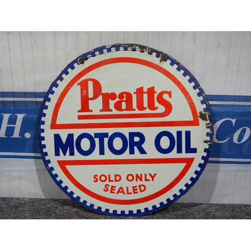 463 - Double sided enamel sign - Pratts Motor Oil 26