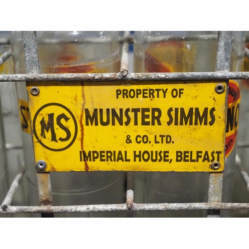 466 - Munster Simms 1 quart oil bottles in crate - 12