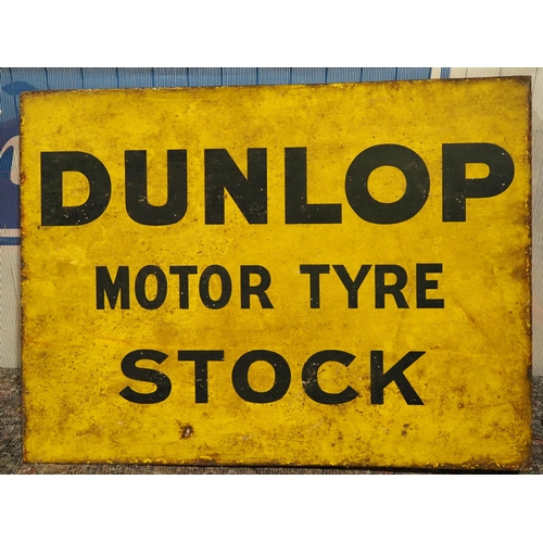 472 - Enamel sign double sided - Dunlop Motor Tyre Stock 18