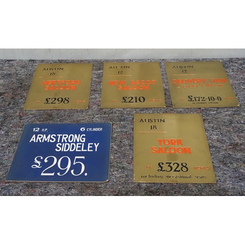 484 - Advertising Showcards to include Austin, and Armstrong Siddeley - 5