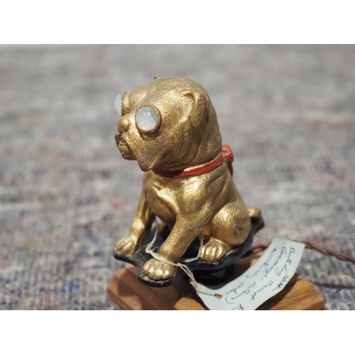 507 - Google eyed bulldog brass car mascot 4