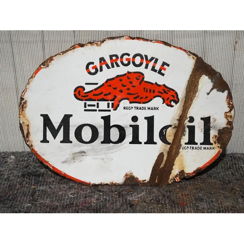 539 - Double sided enamel sign - Gargoyle Mobiloil 8