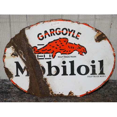 539 - Double sided enamel sign - Gargoyle Mobiloil 8