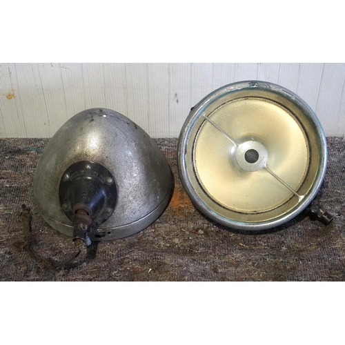 61 - Pair of large Lucas headlamps