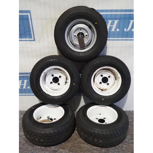 70 - 165 x 10 Wheels and tyres - 4 and 145 x 10 wheel and tyre - 1. New 6 months ago