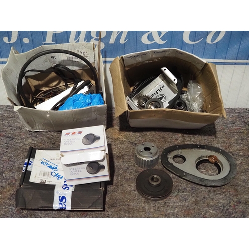 110 - Quantity of BMC A series toothed belt driven pulleys and steering wheel boss