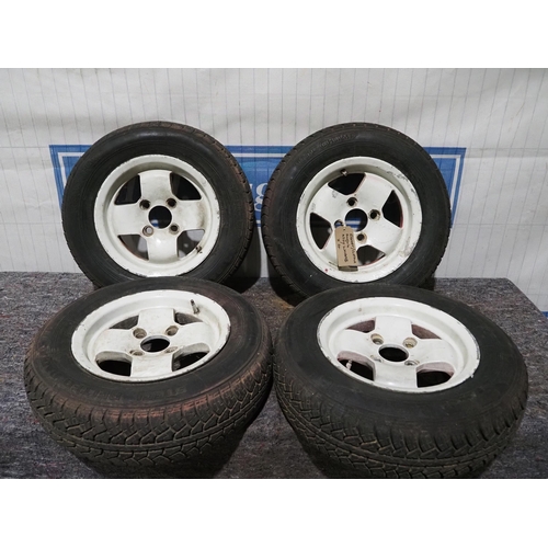 120 - Ford Escort/Cortina alloy wheels and tyres 5.5J x 13 - 4