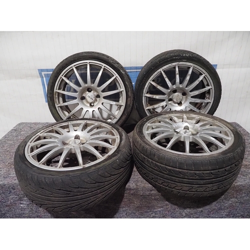 126 - Set of 4 Toora alloy wheels and tyres 205 40R17