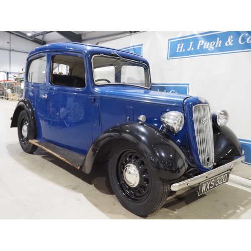 219 - Austin Seven Saloon. 1939. 885cc
Runs and drives. Recent new plugs, cap, condenser, rotor arm and po... 