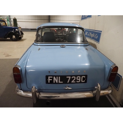 221 - Triumph TR4A sports car. 1965. 2498cc
Runs and drives. Comes with continuation log book, folder of r... 