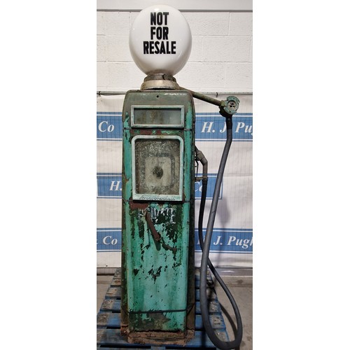 563 - Vintage Avery Hardoll petrol pump with glass globe