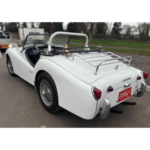 213 - Triumph TR3 Type 20 Roadster. 1991cc. 1961
Petrol. 4 Cylinder. Runs and Drives. 
US Import. Vin No. ... 