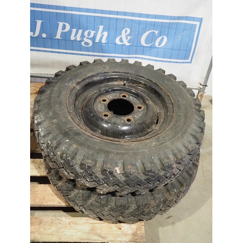 144 - Pair of Rice trailer wheels 8.00-18C