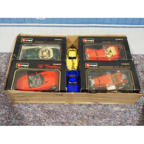 565 - Box of classic model cars to include Burago