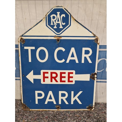 571 - Enamel sign - RAC To Car Park 28