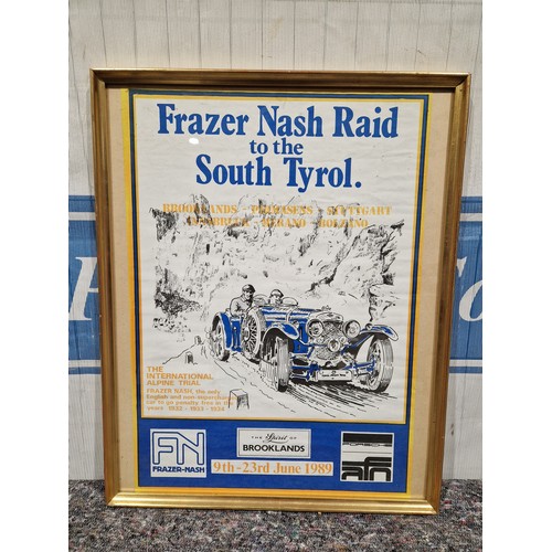 576 - Framed poster - Frazer Nash Raid Brooklands 23½