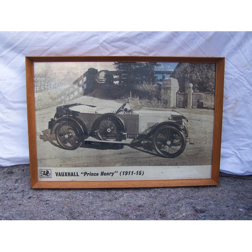 585 - Framed poster - Vauxhall Prince Henry 31 x 21