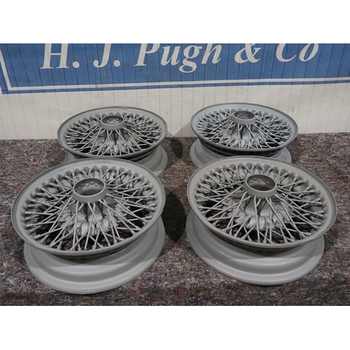 167 - Wire wheels believed to fit  Midget or Spitfire. 13