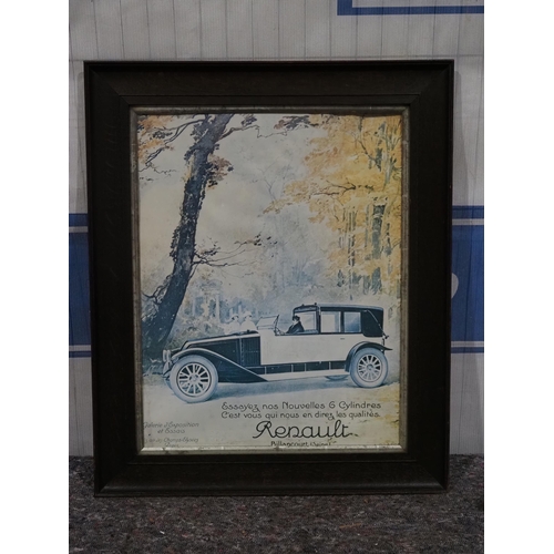 586 - Framed poster - Renault 6 cylinder 29 x 24