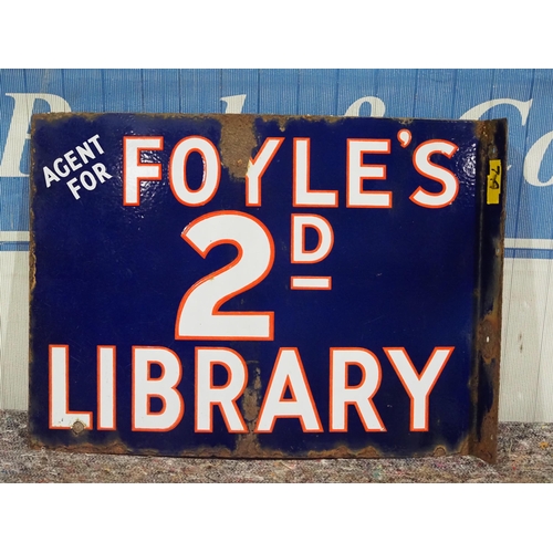 587 - Double sided enamel sign - Foyle's