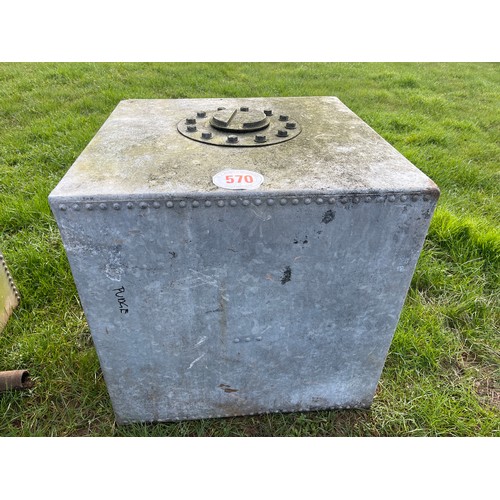 570 - Riveted galvanised tank 30” x 30”