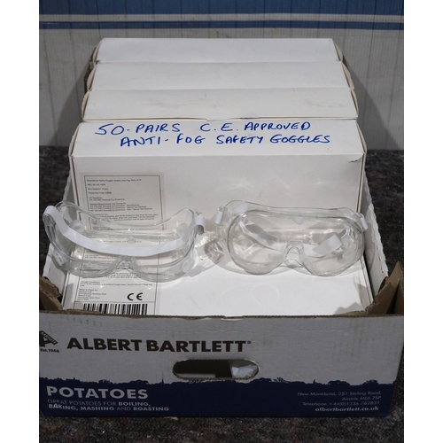 747 - 50 Pairs anti-fog safety goggles