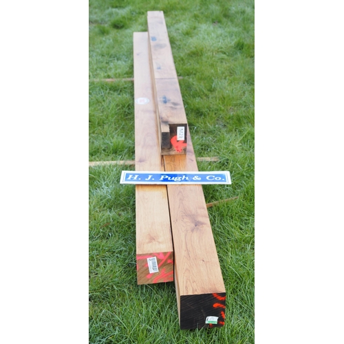 1002 - Oak beams 4.1m x140x140 - 1 + 2 others