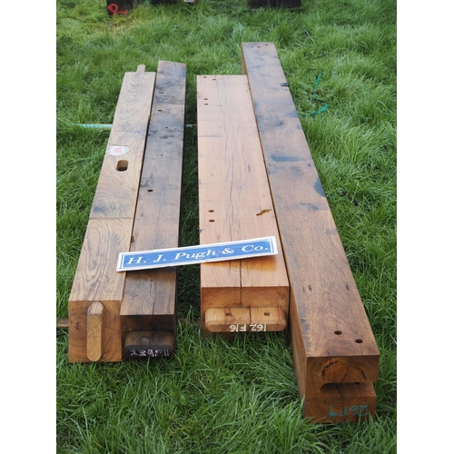 1006 - Machined Oak beams 2.6m x150x150 1 + 3 others