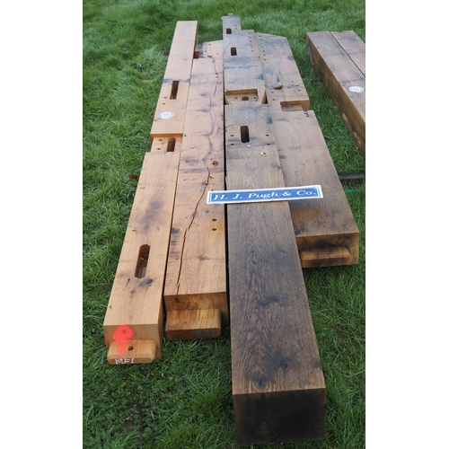 1007 - Machined Oak beams 4.1m x 170x180 - 1 + 3 others