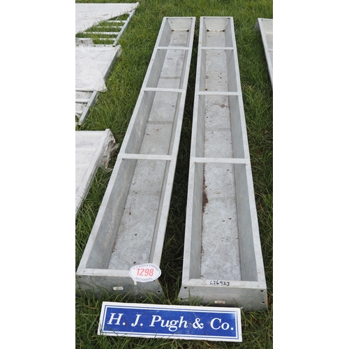 1298 - Galvanised feed troughs 9ft - 2