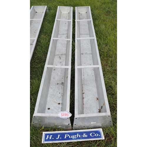 1299 - Galvanised feed troughs 9ft - 2