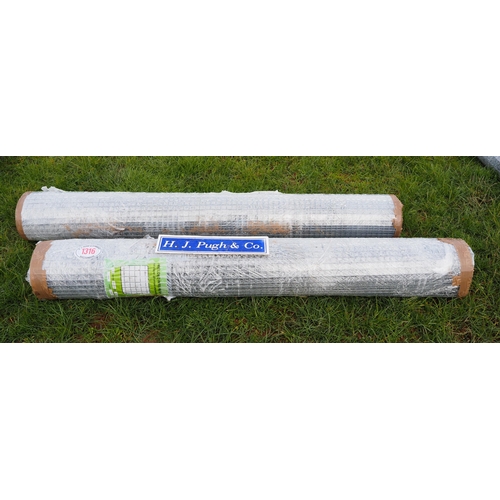 1316 - Hot dipped welded wire mesh *seconds, 1.8m x50x50mm - 15m rolls - 2