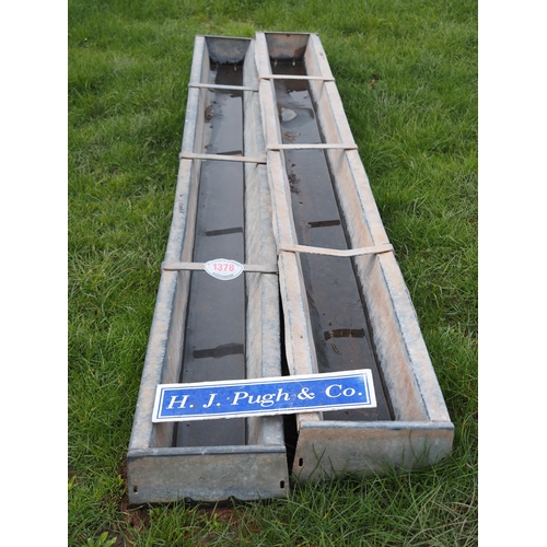 1378 - Galvanised feed troughs 9ft - 2