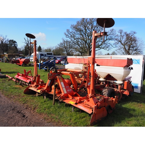 1492 - Kuhn 3m combination power harrow and 4 row maize drill. Controls in office