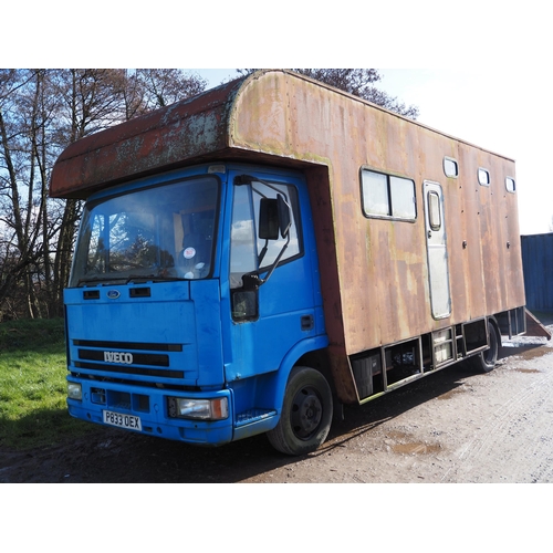 1577 - Iveco horse box 75E15. Reg. P833 OEX. V5 and keys in office