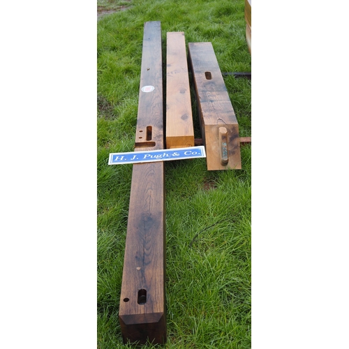 996 - Machined Oak beams 3.5m x140x150 - 1 +2 others