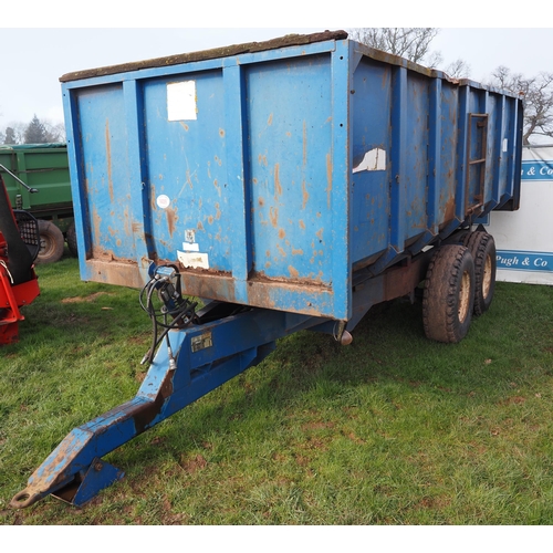 1409 - Marston 10 ton twin axle trailer with tail gate