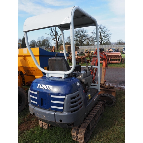 1440 - Kubota KX36-2 mini digger.  C/w 5 buckets and spare track. Showing 2800 hours. Serviced regularly, l... 