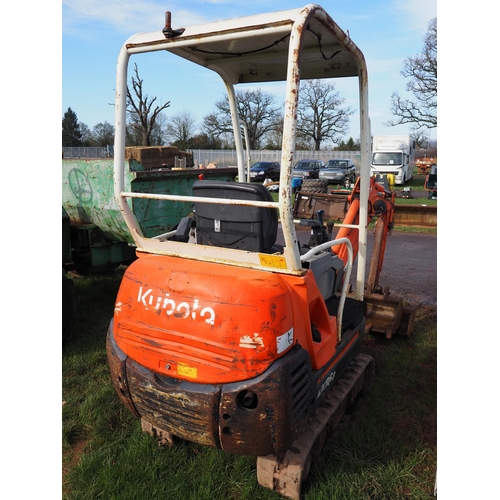 1444 - Kubota KW36-3 mini digger. C/w 3 buckets. Showing 3242 hours. Keys in office