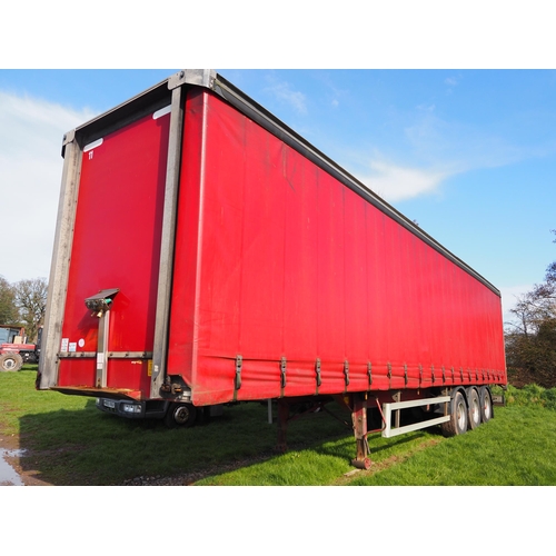 1470 - Montracon Tri axle 13.6m curtain side trailer, no test. 2008. Plating certificate in office