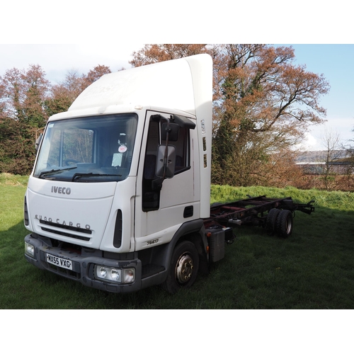 1471 - Iveco Euro Cargo lorry chassis and cab. Runs and drives. Reg. MX55 VXG. Old V5, receipts and keys in... 