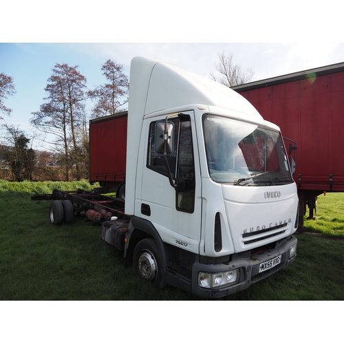 1471 - Iveco Euro Cargo lorry chassis and cab. Runs and drives. Reg. MX55 VXG. Old V5, receipts and keys in... 