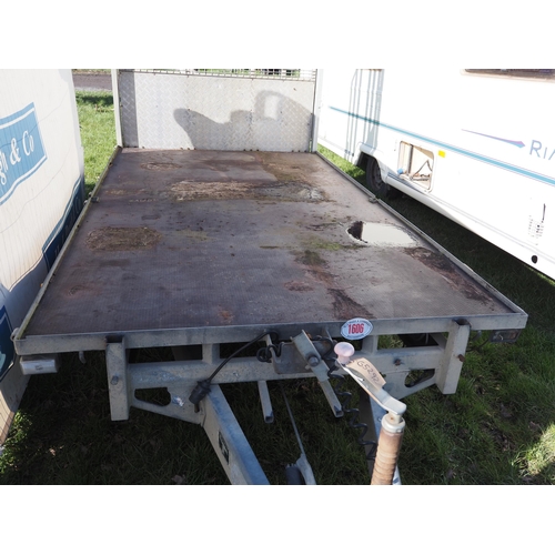 1606 - Ifor Williams LT105G flatbed trailer with ramps