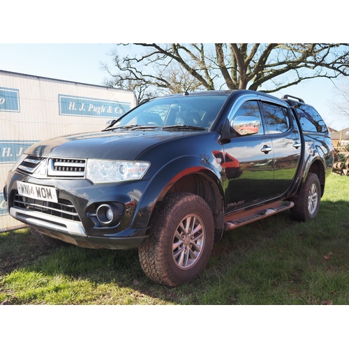 1609 - Mitsubishi L200, 2014. Runs and drives. Manual gearbox. Showing 65,391 miles. Reg. WN14 WOM. MOT unt... 